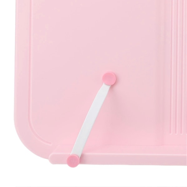 Justerbar bogholder til læsning med sideclips, lærebogsholder til tablet, opskriftsbog, pink basisversion