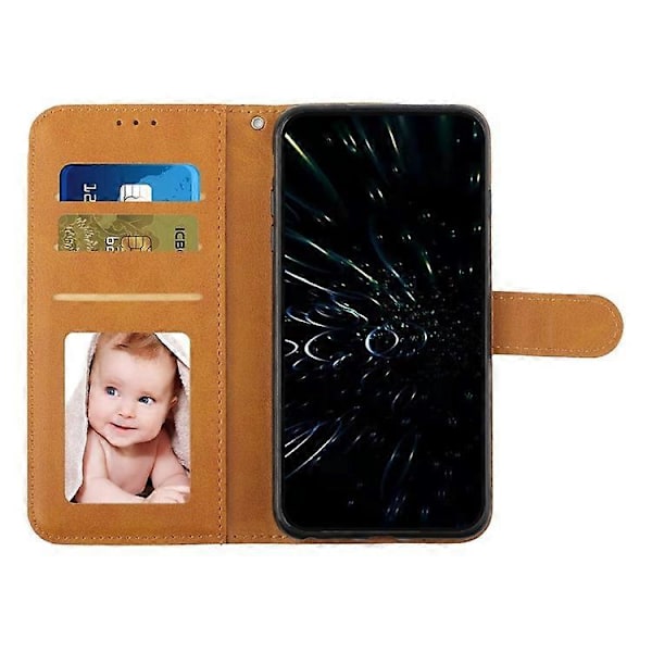 Yhteensopiva Oppo A3x 4G / 5G (Intia) / A3 4G / 5G / A40 4G / A60 5G -puhelinmallien kanssa, suojakotelo, jalustallinen, läppämallinen, suojaava nahkainen puhelinkotelo Yellow