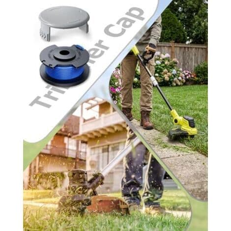 4-paknings spoledeksel kompatibel med Ryobi gresstrimmere, AC14HCA spolehette, trimmerfjærer for gresstrimmer.
