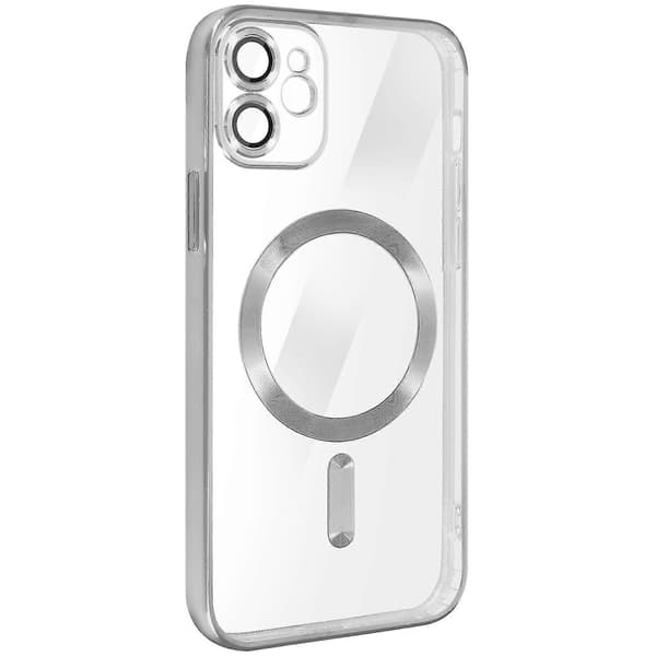 MagSafe Cover til iPhone 11 - Silikone Kamerabeskyttelse, Kontureret Krom Sølv