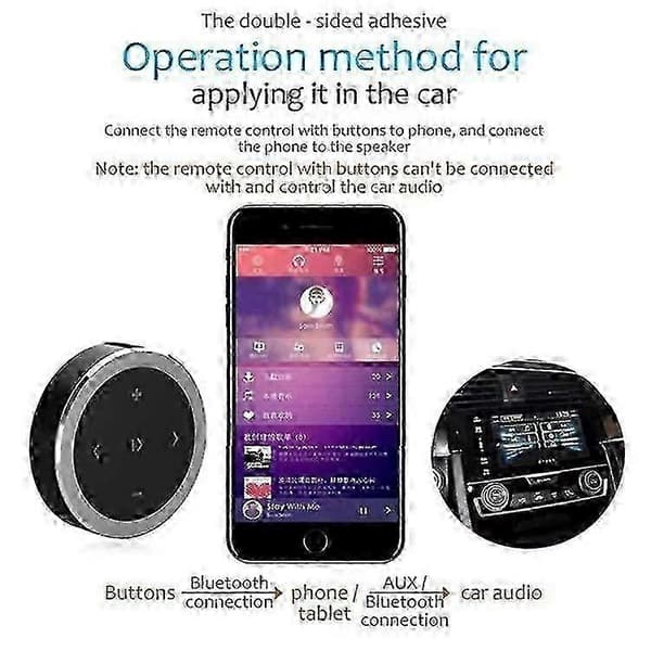 Bluetooth Bil Rattfjärrkontroll Telefon Musik Kontroller Kamera Utlösare
