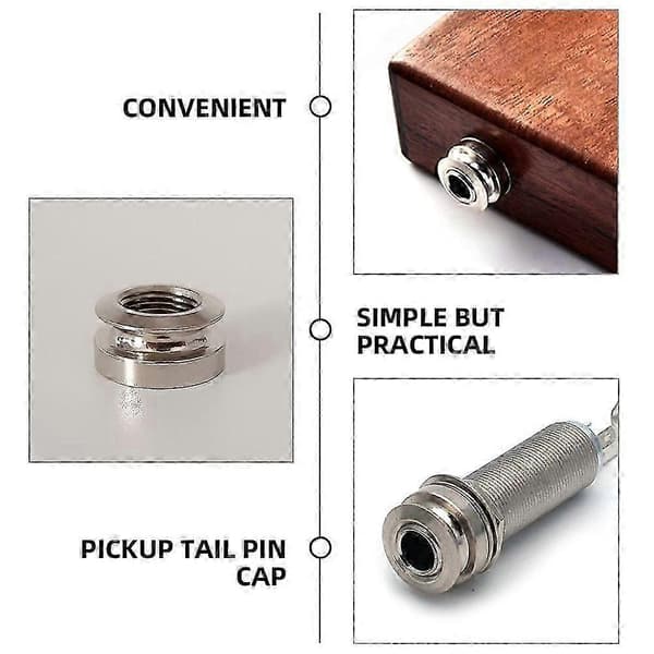 2 kpl Pickup Tail Pin Caps Endpin Tip Strap Buttons Vaihto kitaratarvikkeet