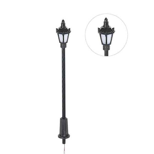 20 stk. Hvite Modell Gatelys Layout Lyktestolpe Jernbane Tog Hage Lekeplass Landskap LED Lampe Belysning 1:150 Skala 65mm