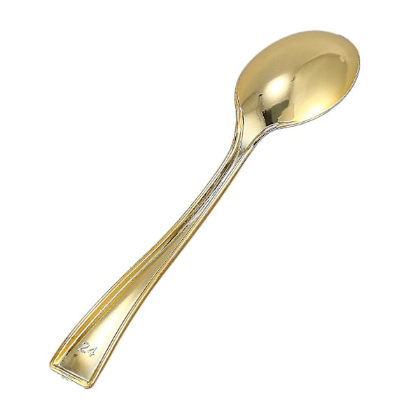 144 st Plastbestick Guld Skedar och 72 st Mini Guld Kaffebröd Dessertgafflar Passar för Fest E szkyd