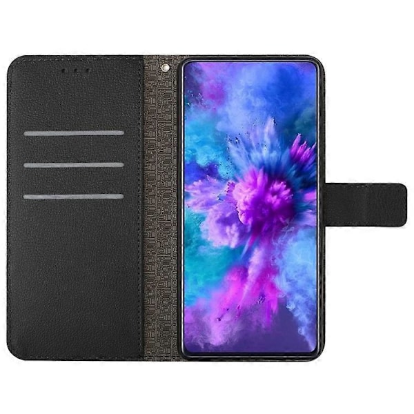 HT06 Kompatibelt Fodral För Oppo A60 PU Läder Rombmönster Ställfunktion Telefonskal Black