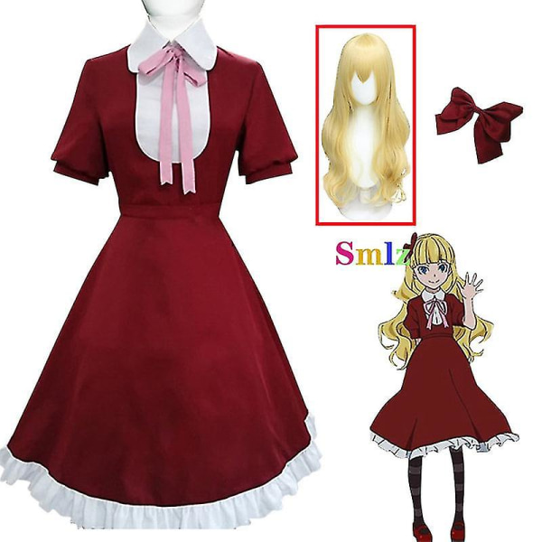 Alice Cosplay Anime Bungo Herrelösa hundar Kostym Röd Klänning Peruk Kvinnor Flickor Jul Röd Set set and wig XXXL