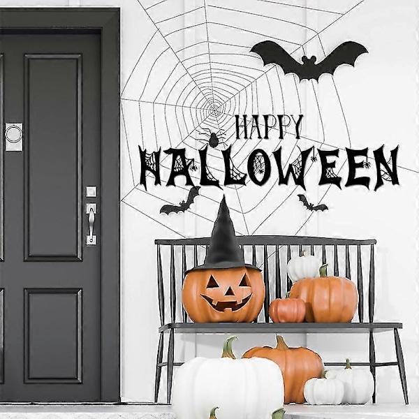Seinätarra, pitkäikäinen, repeytymätön, helppo asentaa, kulutusta kestävä, huomiota herättävä, juhlava koriste, värinkestävä Halloween-koriste 3D musta seinä S