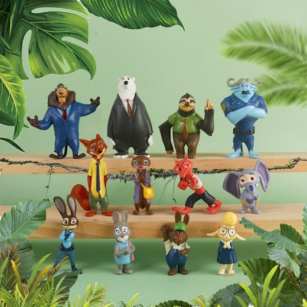 12-dele Disney Pixar Zootopia Dyrefigur Sæt