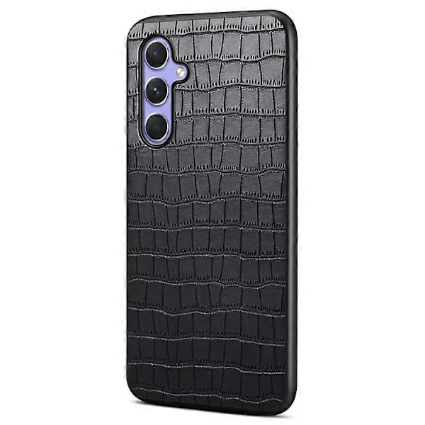 Kompatibel med Samsung Galaxy A55 5G Beskyttelsesdeksler Krokodilleteksturert Hybrid Telefondeksel Black