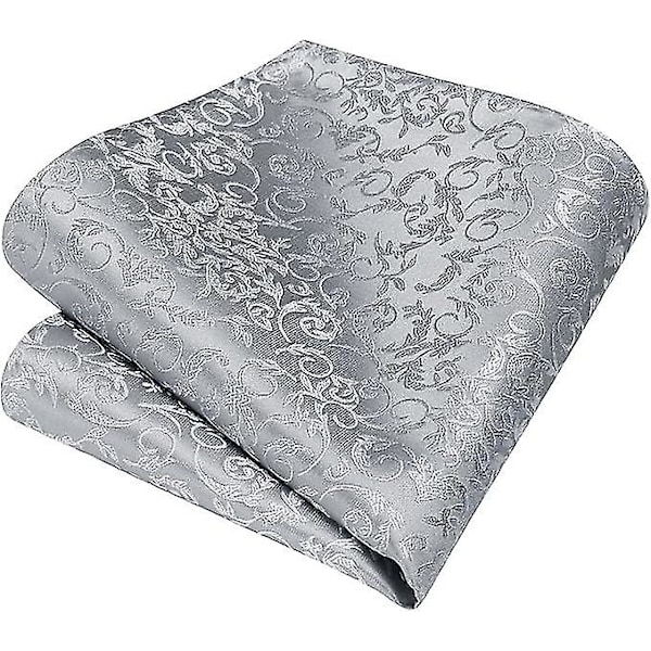 Slips for menn formell bryllupsslips klassisk blomstrete vevd jacquard lommetørkle mansjettknapper med slipsnålsett