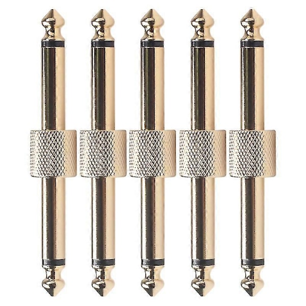 5 stk. 1/4 tomme 6,35 mm Gitar Effektpedal Koblingsstykke Jack Interface Kabel Adapter Elektrisk-haoyi