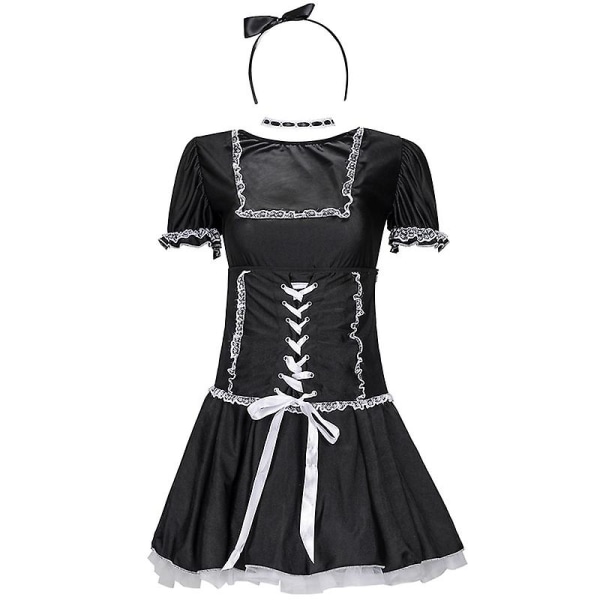 Lady French Maid -asu Anime Söpö vyö Clubwear Eroottinen roolileikki Cosplay Fancy Juhlamekko Carnival Halloween L