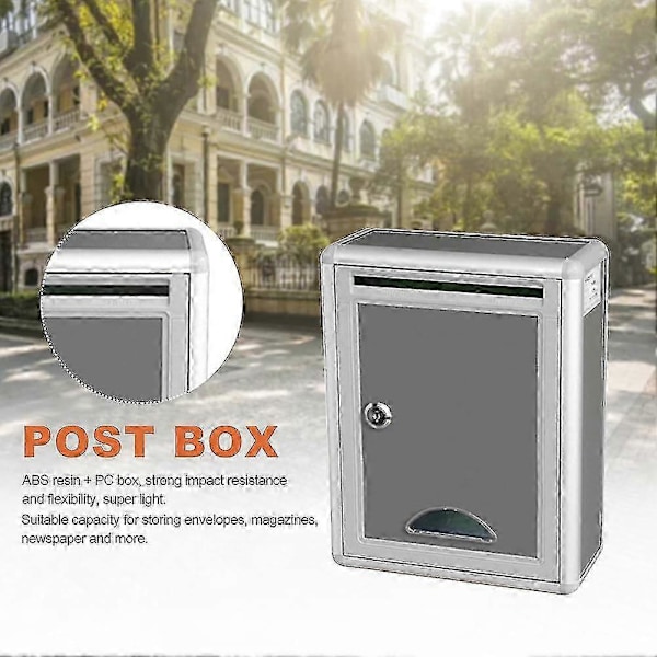 Postkasse Pakkepostkasse Aluminiumlegering Vintage Post Brev Låsbar FP
