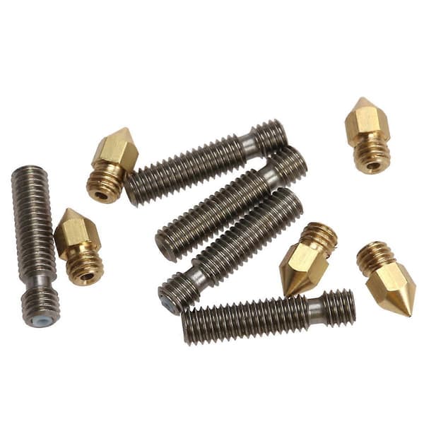 Ekstruder Messingdyser for 3D-skriver 5 stk. Gullfarget PTFE-utskrift
