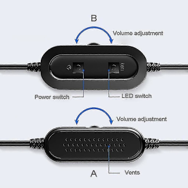 1 par USB-drevet LED 3,5 mm kablet høyttaler for datamaskin bærbar PC mobiltelefon nettbrett