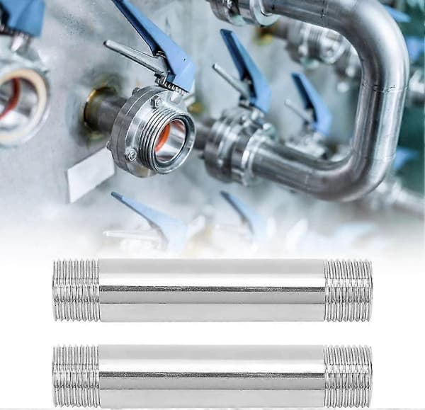 98mm hann-gjenget rørfittings i rustfritt stål (2 stk) (størrelse: 3/4\"bsp)