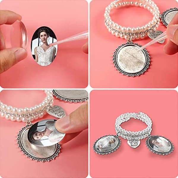Spetsram Bröllop Pärlberlock Armring Bröllopsbukett Fotoberlock Armband