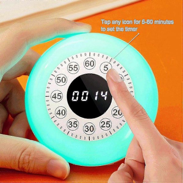 Genopladelig Visuel Timer med RGB Lys, 60 Minutters Nedtællingstimer til Hjemmeklasselokale Kontor Køkken