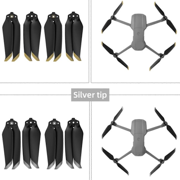 1/2/4 Par 7238F Quick Release Propeller Lav-Støj Props Blade til Mavic 2/2S