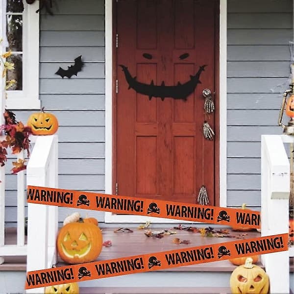 Halloween Varoitusteippikyltit, Oranssit Halloween Varoitusteipit Ovi-Ikkuna Rekvisiitta Vaara Varoitusaitaus Kummitustaloon