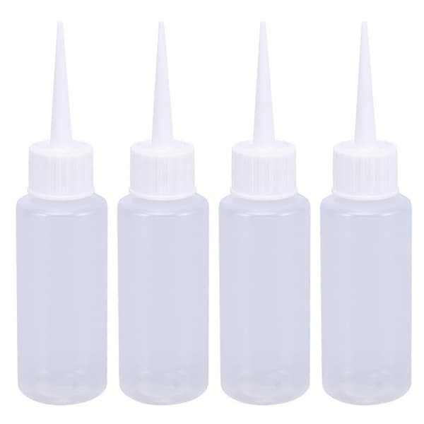 4 stk. 50 ml plastik squeeze flasker dispenser til flydende lim konstruktion (hvid)