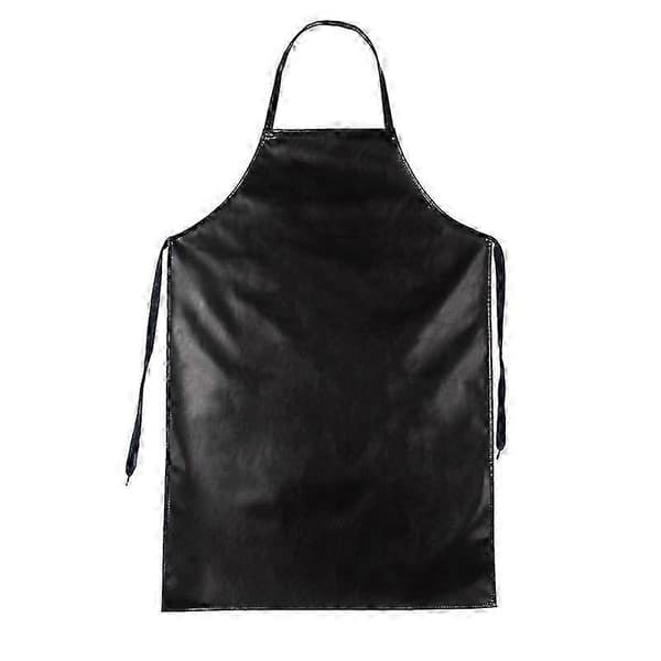 2-pack Vattentätt Gummi Vinyl Förkläde Förkläden för Män med Justerbart Haklappsförkläde för Diskning Lab Slaktare Matlagning Kök Svart