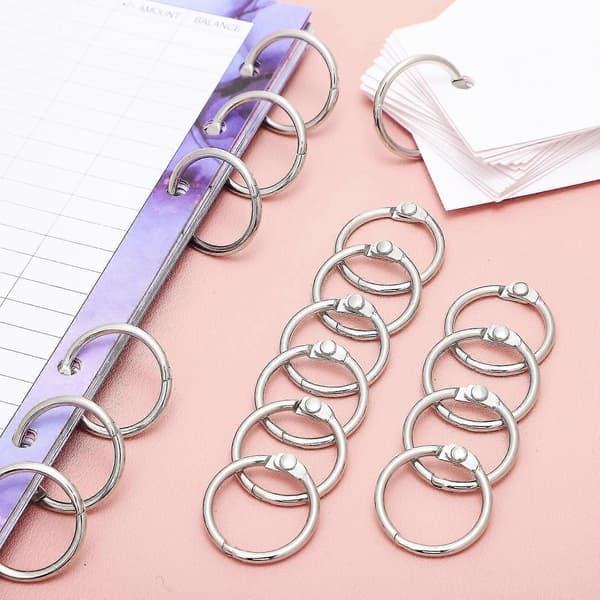 120 stk. ringbindringe Metalbogringe Løse bladringbindringe til flashcards-noter
