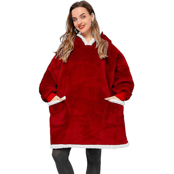 Oversized hoodies sweatshirt dam vinter hoodies fleece jätte tv-filt med ärmar Pullover oversize dam hoodies sweatshirts style 12