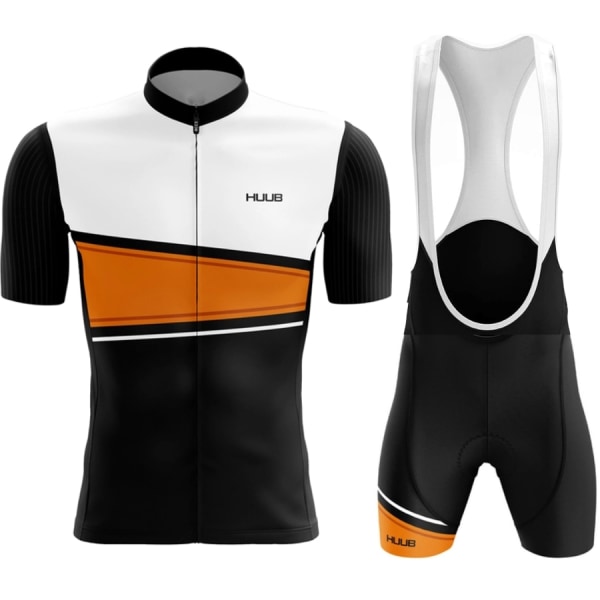 2023 HUUB Cykeltröja Set Herr Sommar Kortärmad Mountain Uniform Ropa Ciclismo Cycling Maillot Cykelkläder Kostym Gold L