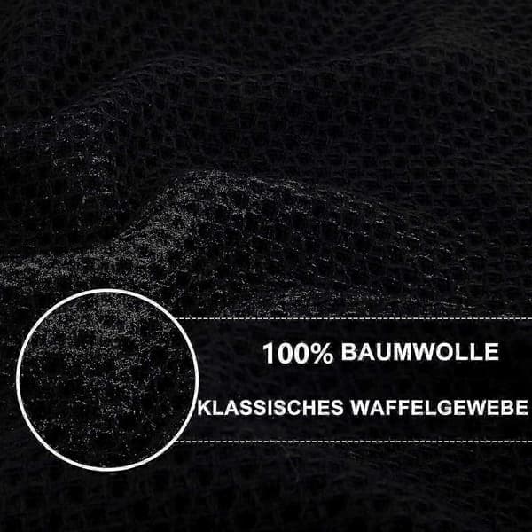 6-pack Premium 100% Bomull Frotté Diskhanddukar, Superabsorberande Disktrasor med Hängögla Black 34*73cm