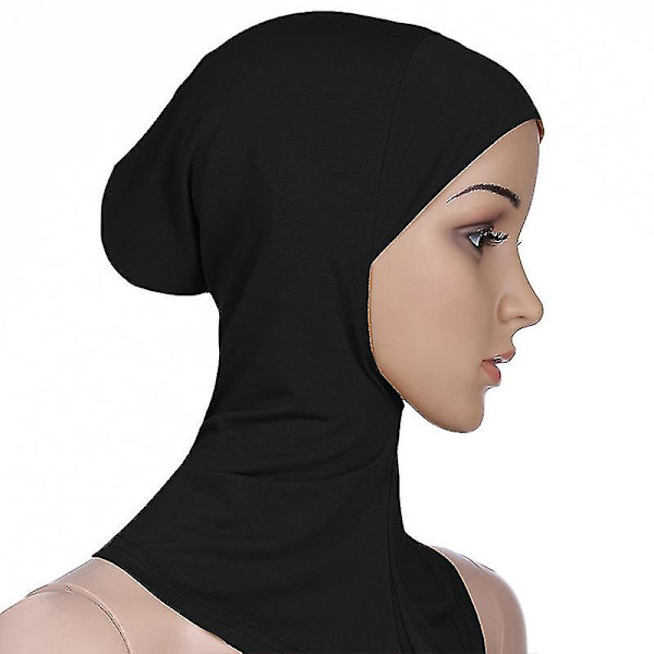 Kvinnor islamisk muslimsk Ninja Head Cover Bonnet Hat Under Scarf Håravfall Hijab Cap Black