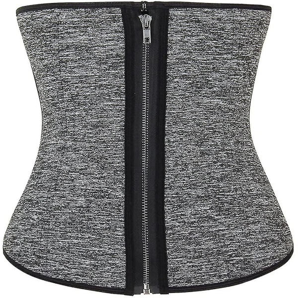 Tflycq Neoprene Waist Trainer Trimmer 6 Teräsluullinen Fajas Hengittävä Vyötärö Cincher Vyö Korsetti Vetoketju ja Koukut Naisten Vartalon muoto Säädettävät Olkaimet Body S Zip-hook-grey 4XL