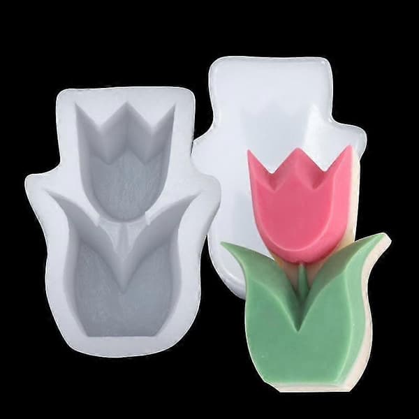 Stearinlysform Sikker Klar Tekstur DIY 3D Blomst Aromaterapi Stearinlys Silikonform for Håndverk