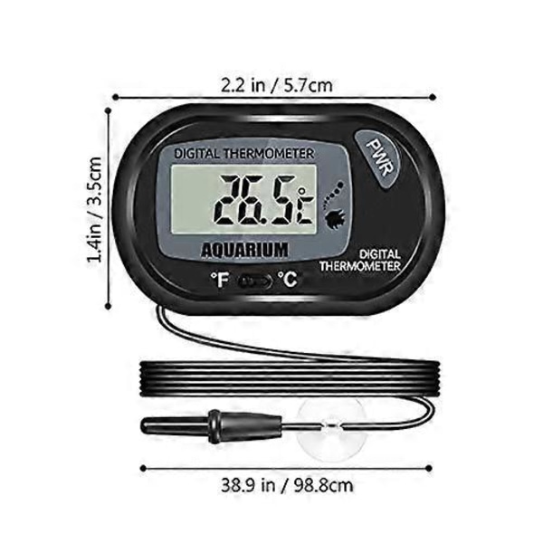 Akvarietermometer LCD Digital Display med Sugekop og Probe til Reptiler Inkubator Akvarium Drivhus Pakke med 4