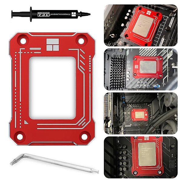 Lga1700-bcf 12. CPU Bøjningskorrektionsramme CPU Fast Bagplade Cnc Aluminium Anti-bøjning Med Tf7 Termisk Pasta (grå)