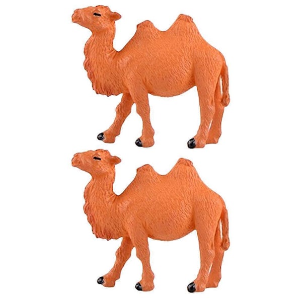 2 stk. Miniature Kamel Sandbord Ornamenter Mini Ørken Kameler Figur Pynt