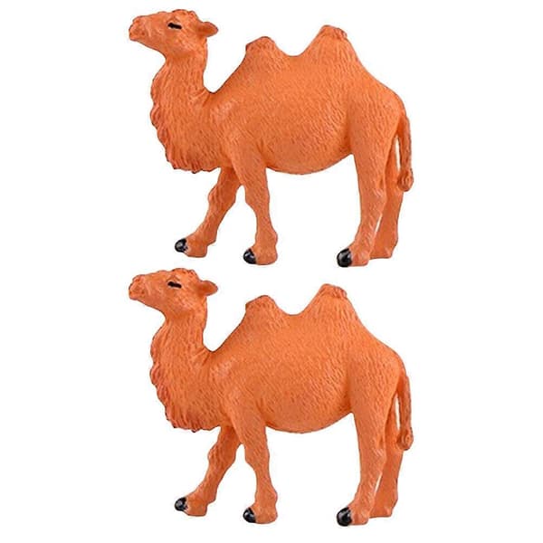2 stk. Miniatyr Kamel Sandbord Ornamenter Mini Desert Kameler Figurinpynt