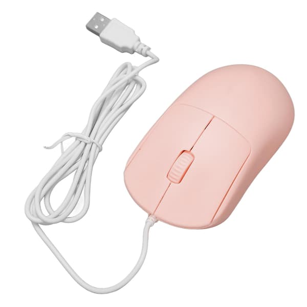 Kablet mus optisk 1200DPI USB-port ergonomisk design Plug and Play computermus til bærbare computere stationær pc pink