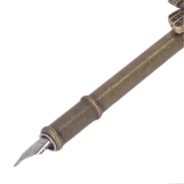 Fjerpennesæt Rustfrit Stål Nib Retro Relief Ugle Metal Tønde Udsøgt Tekstureret Fjerpen Gave Sæt
