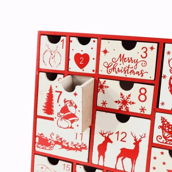 Jul 2022 Adventskalender 2022 Tränedräkning till juldekoration 24 dagars juladvent DIY Godis Presentförpackning för Red