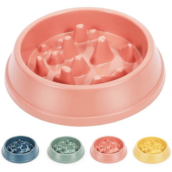 Langsom Foderhundeplade Velegnet Til Små Og Mellemstore Hunde Og Katte Skridsikker Langsom Mad Sund Hvalpe Skål Puslespil Maze-pink