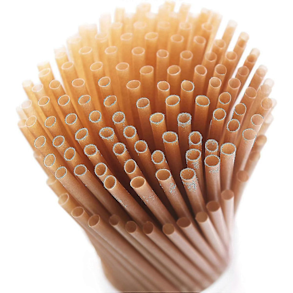 200 stk. Sugarcane Straws 8 Tommer Komposterbare Sugerør Biologisk Nedbrytbare Miljøvennlige Drikkesugerør