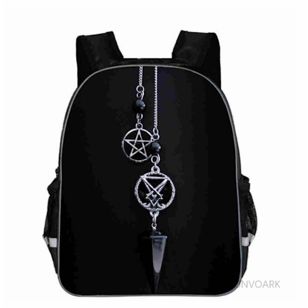 Uusi Musta Kissa Reppu Eläin Gothic Moon Phase Casual koululaukut Taaperot Pojat Tytöt Teini Purple 11 inch