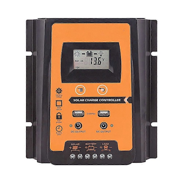 30A 12/24V LCD-näyttö Kaksois-USB Valo Aurinkolataussäädin Paneelisäädin Mengxi