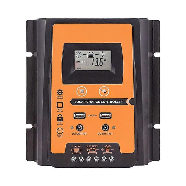 30A 12/24V LCD-skjerm Dobbel USB Lys Solcellepanel Ladekontroller Regulator Mengxi