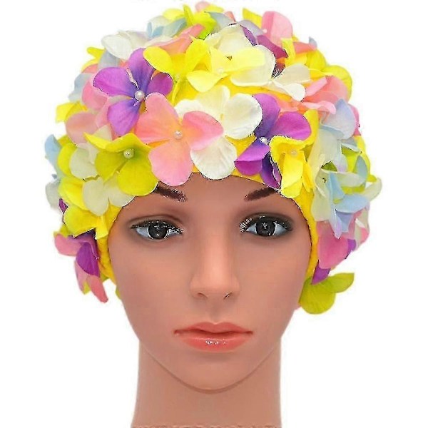 Retro Blomstrete Badedrakthette for Kvinner