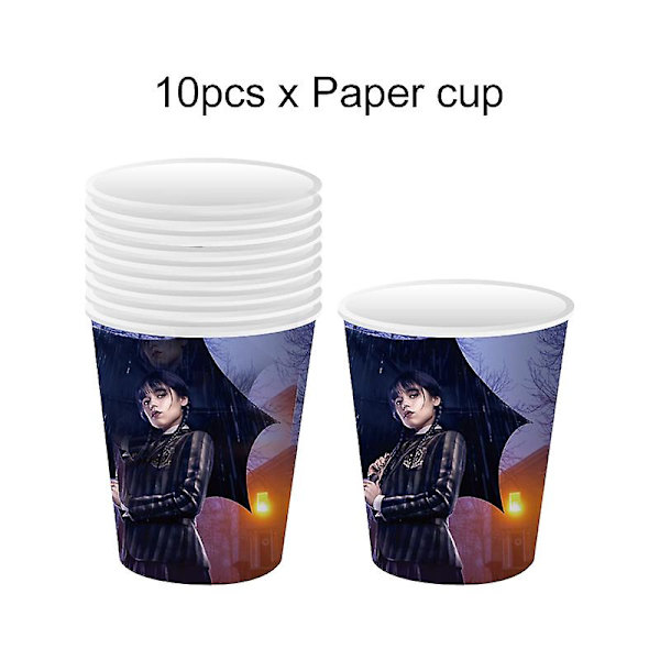 Elokuva Keskiviikko Addamsin syntymäpäiväjuhlien koristelu Banneri Ilmapallo Astiasto Juhlatapahtumatarvikkeet Kodinsisustuskupit tausta 10pcs cups