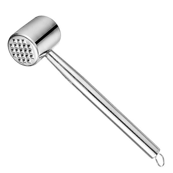 Dubbelsidig Kötthammare Rostfritt Stål Köttmörningsklubba Matlagningsentusiaster 26,5x6,7x5,2cm Lossar Grönsaker 1-pack