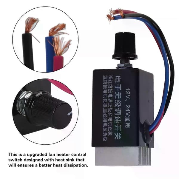 Universal DC 12V/24V Motorhastighetskontroller Bryter For Bil Lastebil Vifte Varmeapparat Kontroll