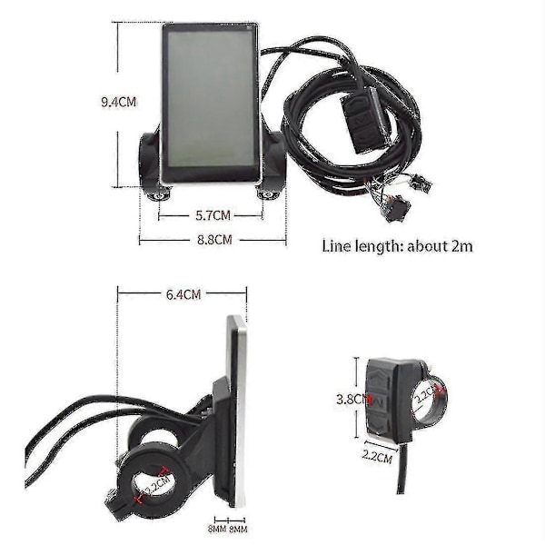 36-60v Plast Elektrisk LCD M5 Display Mätare Smart Cykel Kit-